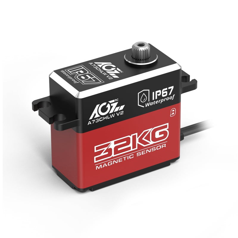 AGFRC 32KG IP67-Waterproof RC-Servo High-Torque - Full Metal Gear Coreless Steering Servo for 1/10 RC Car Boat Crawler, Control Angle 180Â° (A73CHLW V2) - Image 1